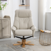 Dubai Recliner Chair & Footstool in Mushroom Plush